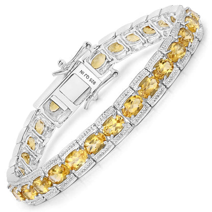 12.47 Carat Genuine Citrine .925 Sterling Silver Bracelet Bids.com