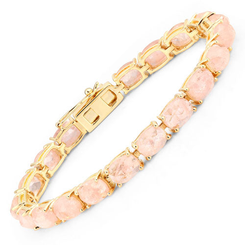34.50 Carat Genuine Morganite .925 Sterling Silver Bracelet Bids.com