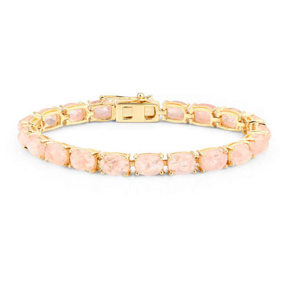 34.50 Carat Genuine Morganite .925 Sterling Silver Bracelet Bids.com