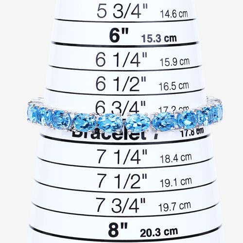 35.20 Carat Genuine Swiss Blue Topaz .925 Sterling Silver Bracelet Bids.com
