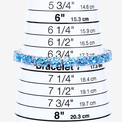 35.20 Carat Genuine Swiss Blue Topaz .925 Sterling Silver Bracelet Bids.com