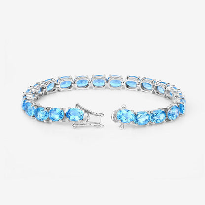 35.20 Carat Genuine Swiss Blue Topaz .925 Sterling Silver Bracelet Bids.com