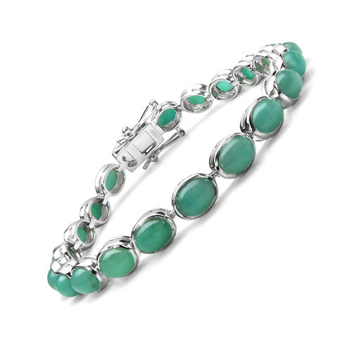 23.10 Carat Genuine Emerald .925 Sterling Silver Bracelet Bids.com