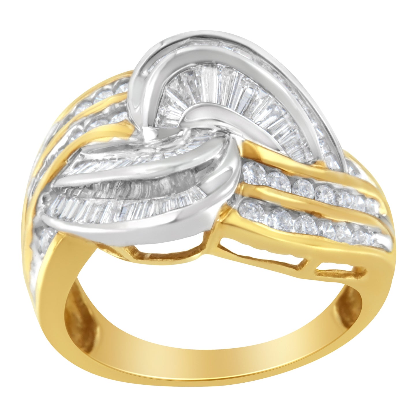 10KT Two-Toned Gold Diamond Bypass Ring (1 cttw, H-I Color, SI1-SI2 Clarity) Bids.com