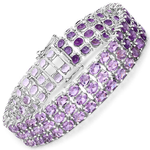 32.30 Carat Genuine Amethyst .925 Sterling Silver Bracelet Bids.com