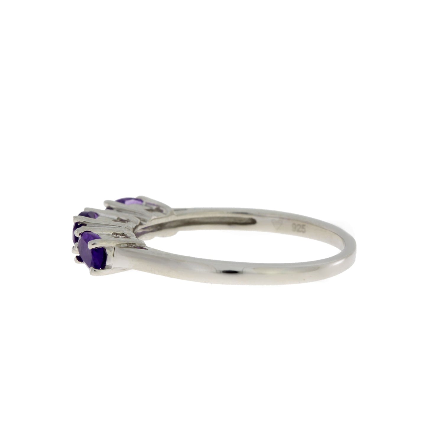 Genuine .70ct Amethyst Diamond Ring Sterling Silver Bids.com