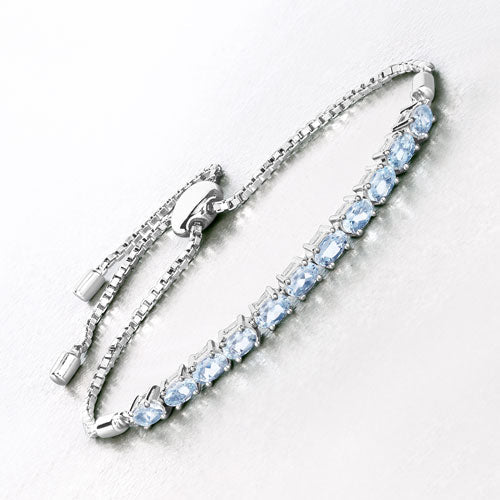 2.20 Carat Genuine Aquamarine .925 Sterling Silver Bracelet Bids.com