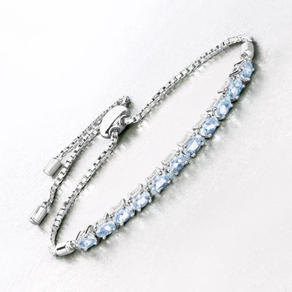 2.20 Carat Genuine Aquamarine .925 Sterling Silver Bracelet Bids.com