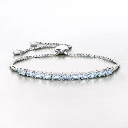 2.20 Carat Genuine Aquamarine .925 Sterling Silver Bracelet Bids.com