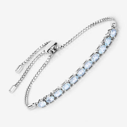 2.20 Carat Genuine Aquamarine .925 Sterling Silver Bracelet Bids.com