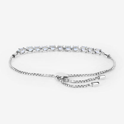 2.20 Carat Genuine Aquamarine .925 Sterling Silver Bracelet Bids.com