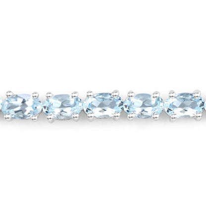 2.20 Carat Genuine Aquamarine .925 Sterling Silver Bracelet Bids.com