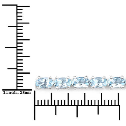 2.20 Carat Genuine Aquamarine .925 Sterling Silver Bracelet Bids.com