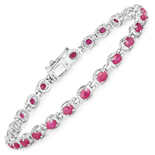 5.50 Carat Genuine Ruby .925 Sterling Silver Bracelet Bids.com