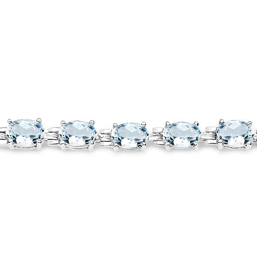 8.80 Carat Genuine Aquamarine .925 Sterling Silver Bracelet Bids.com