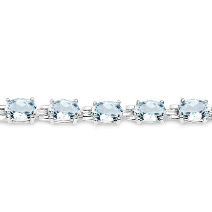 8.80 Carat Genuine Aquamarine .925 Sterling Silver Bracelet Bids.com