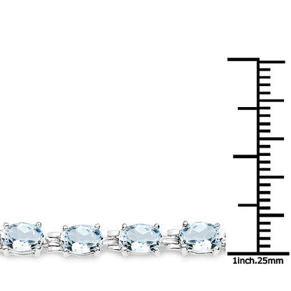 8.80 Carat Genuine Aquamarine .925 Sterling Silver Bracelet Bids.com