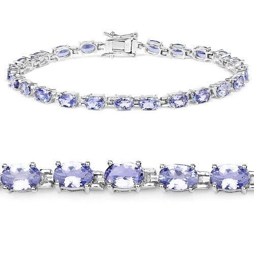 9.68 Carat Genuine Tanzanite .925 Sterling Silver Bracelet Bids.com