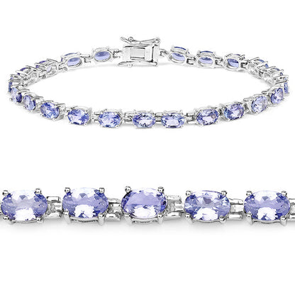 9.68 Carat Genuine Tanzanite .925 Sterling Silver Bracelet Bids.com