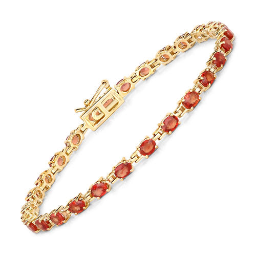 7.00 Carat Genuine Orange Sapphire 14K Yellow Gold Bracelet Bids.com