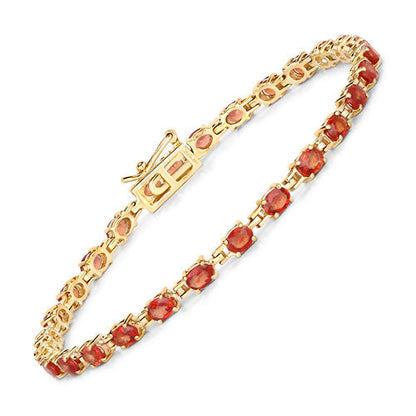 7.00 Carat Genuine Orange Sapphire 14K Yellow Gold Bracelet Bids.com