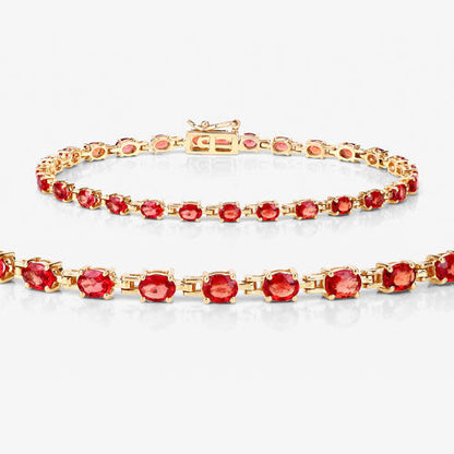 7.00 Carat Genuine Orange Sapphire 14K Yellow Gold Bracelet Bids.com