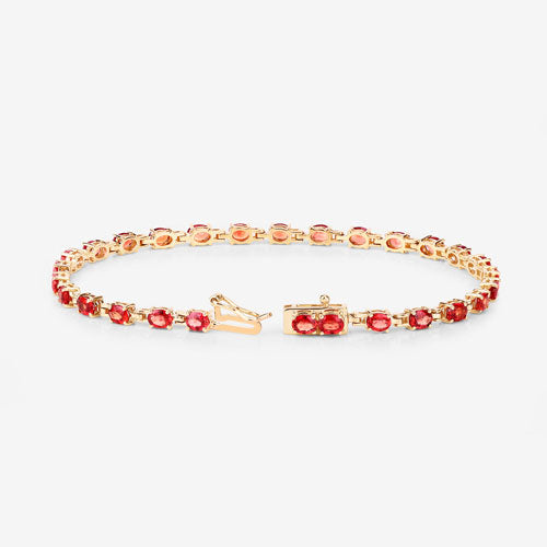 7.00 Carat Genuine Orange Sapphire 14K Yellow Gold Bracelet Bids.com
