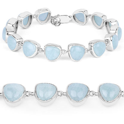 25.90 Carat Genuine Aquamarine .925 Sterling Silver Bracelet Bids.com