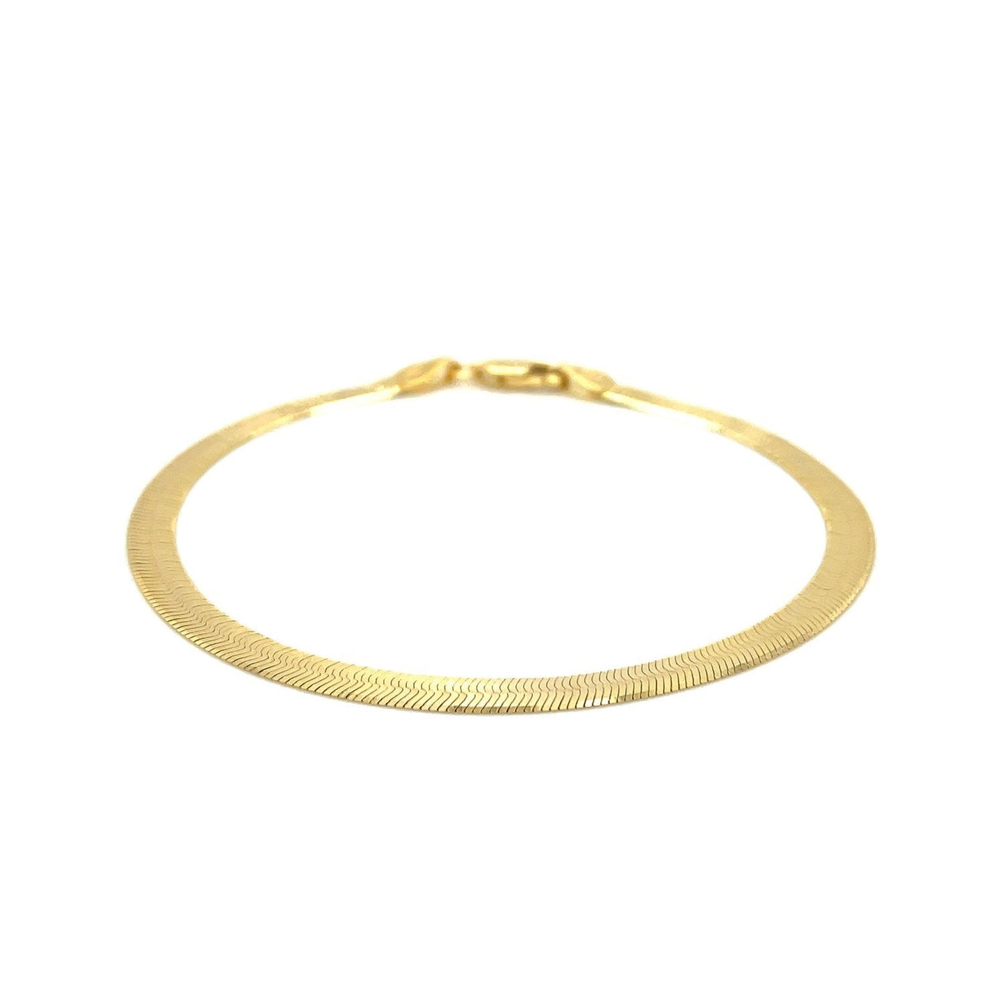 4.0mm 14k Yellow Gold Super Flex Herringbone Bracelet Bids.com