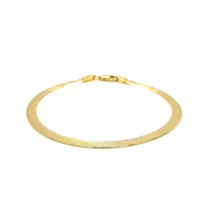 4.0mm 14k Yellow Gold Super Flex Herringbone Bracelet Bids.com