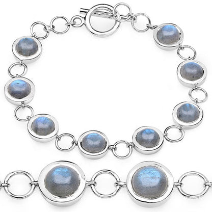 15.48 Carat Genuine Labradorite .925 Sterling Silver Bracelet Bids.com
