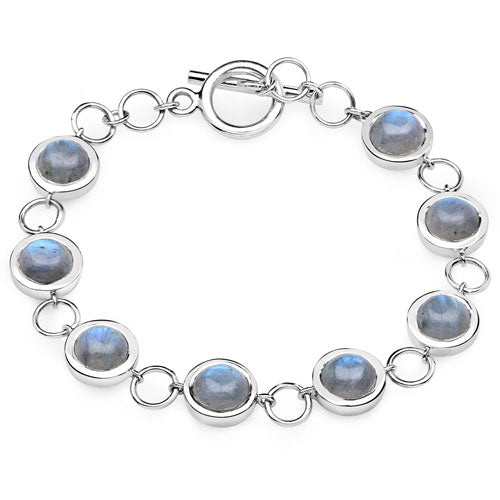 15.48 Carat Genuine Labradorite .925 Sterling Silver Bracelet Bids.com