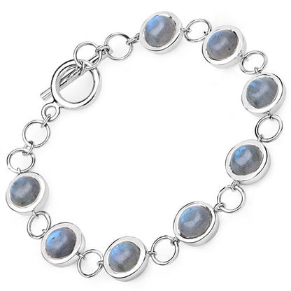 15.48 Carat Genuine Labradorite .925 Sterling Silver Bracelet Bids.com