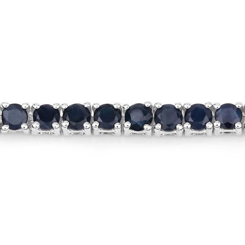 2.41 Carat Genuine Blue Sapphire and White Zircon .925 Sterling Silver Bracelet Bids.com