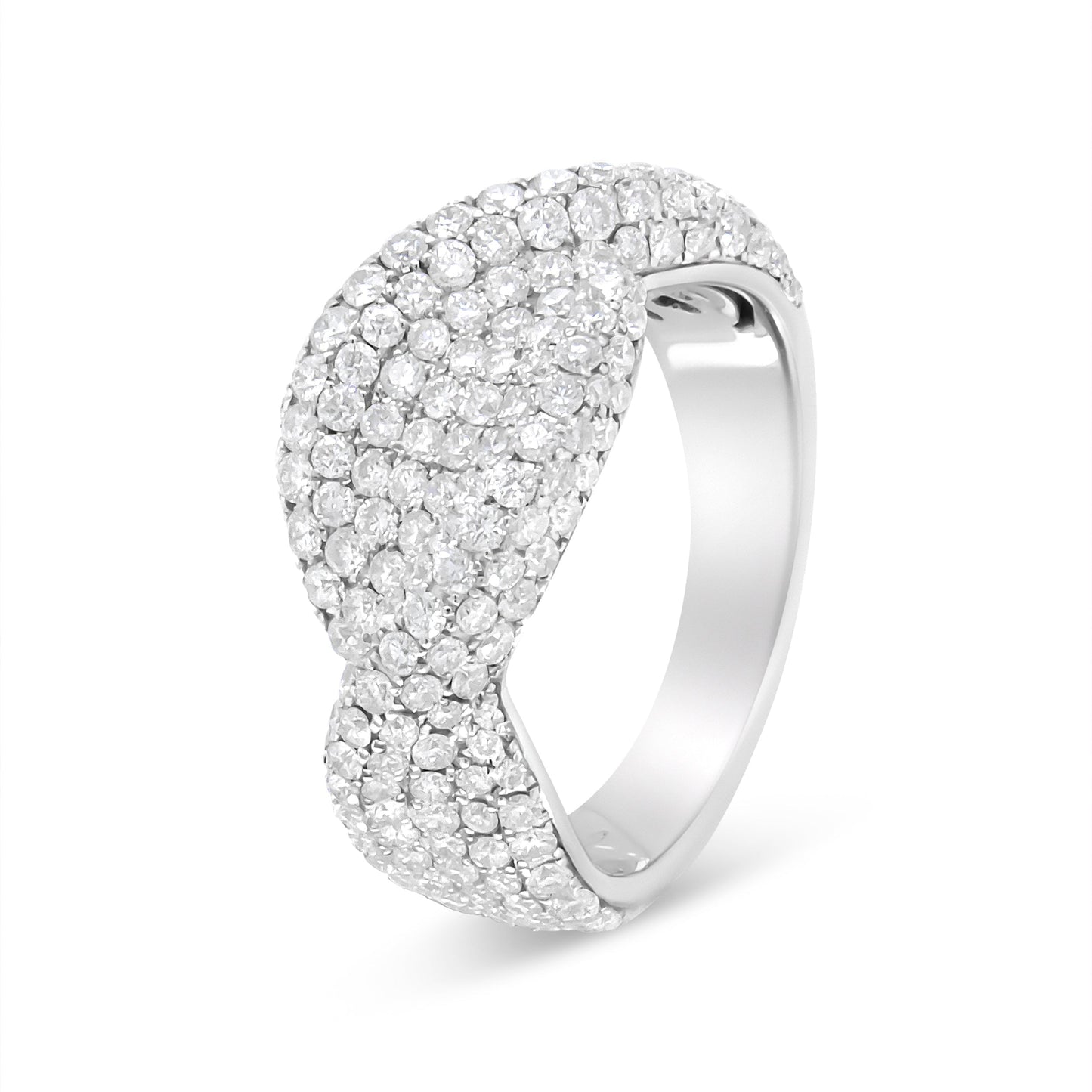 18K White Gold Cluster 2 1/4 Cttw Diamond Fashion Ring (F-G Color, VS1-VS2 Clarity) - Ring Size 7 Bids.com