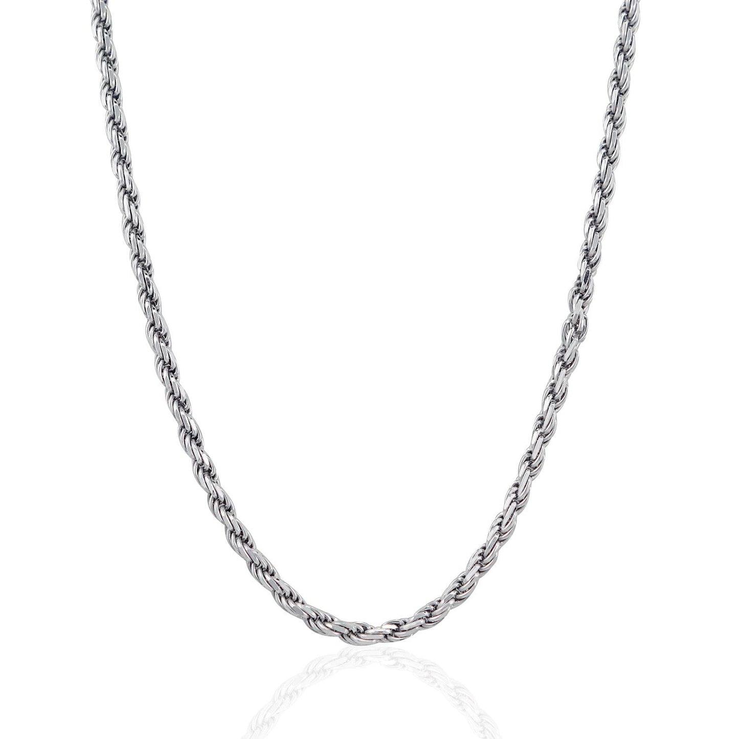 Sterling Silver 3.6mm Diamond Cut Rope Style Chain Bids.com