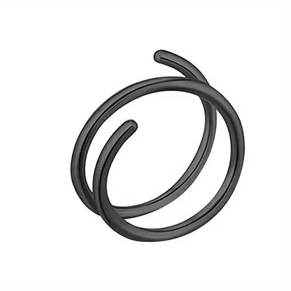 Stainless Steel Double Helix Nose Ring – 14K Gold Plated Hot Style Piercing Jewelry for Women DailySale
