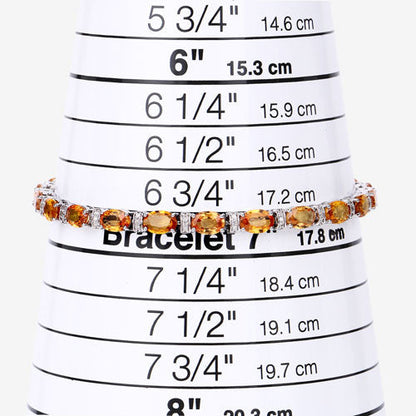 16.73 Carat Genuine Orange Sapphire and White Diamond 14K White Gold Bracelet Bids.com