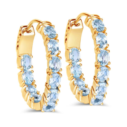 3.80 Carat Genuine Blue Topaz .925 Sterling Silver Earrings Bids.com