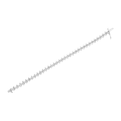 .925 Sterling Silver 1 cttw Prong-Set Diamond Link Bracelet (I-J, I1-I2) - 7.25" Bids.com