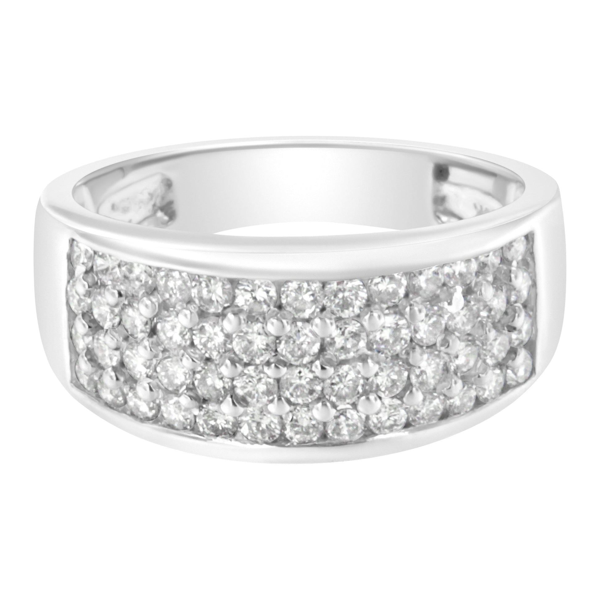 14K White Gold Round Cut Diamond Ring (1.0 Cttw, H-I Color, SI2-I1 Clarity) - Size 6-1/2 Bids.com