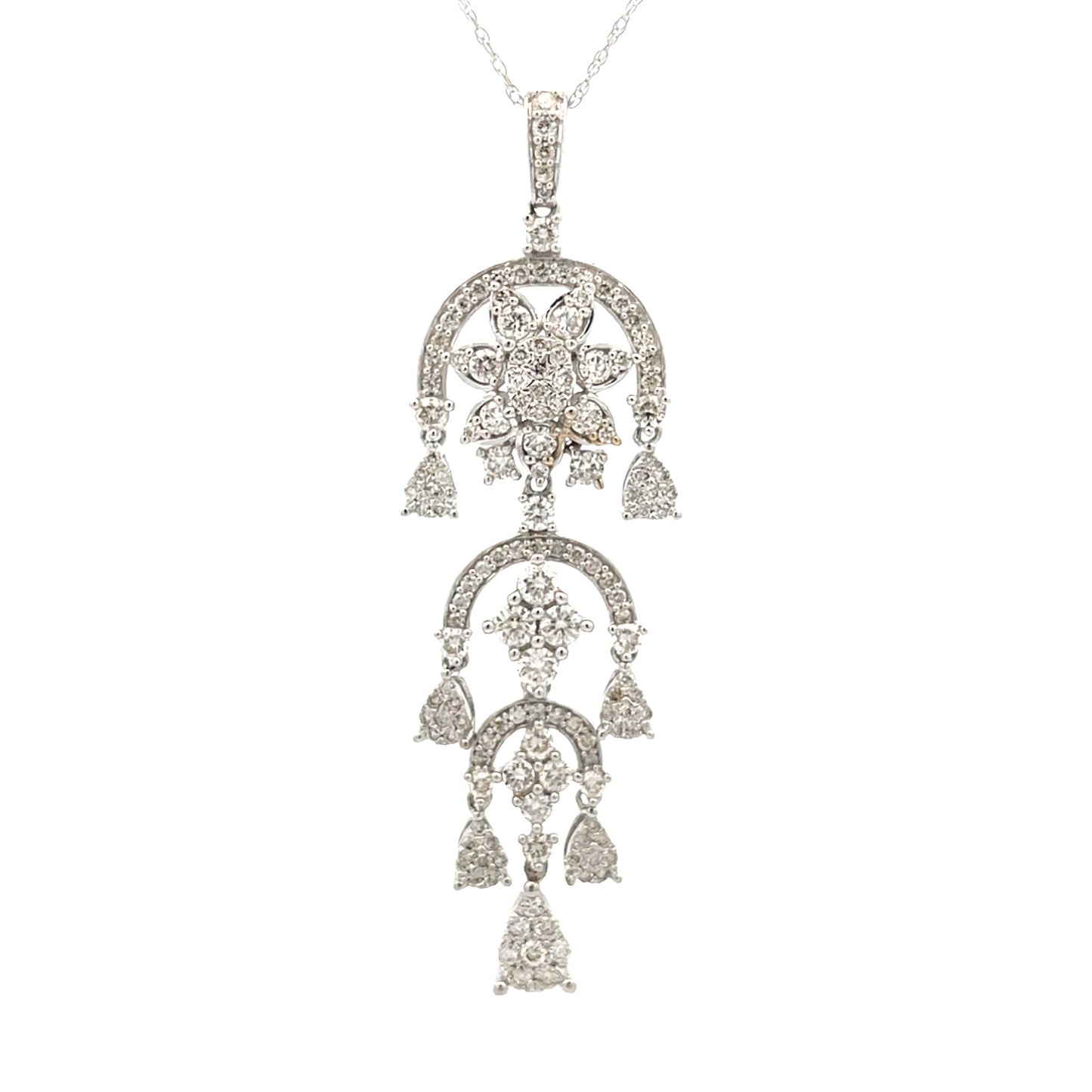 Natural 1.50ct Diamond Fashion Pendants 14KT White Gold Bids.com