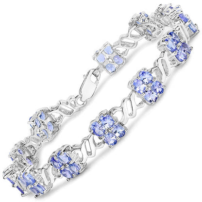 8.16 Carat Genuine Tanzanite .925 Sterling Silver Bracelet Bids.com