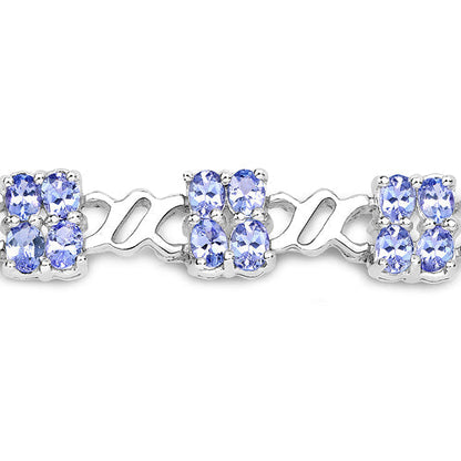 8.16 Carat Genuine Tanzanite .925 Sterling Silver Bracelet Bids.com