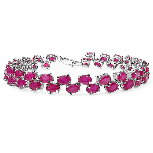 25.30 Carat Genuine Glass Filled Ruby .925 Sterling Silver Bracelet Bids.com
