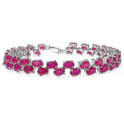25.30 Carat Genuine Glass Filled Ruby .925 Sterling Silver Bracelet Bids.com