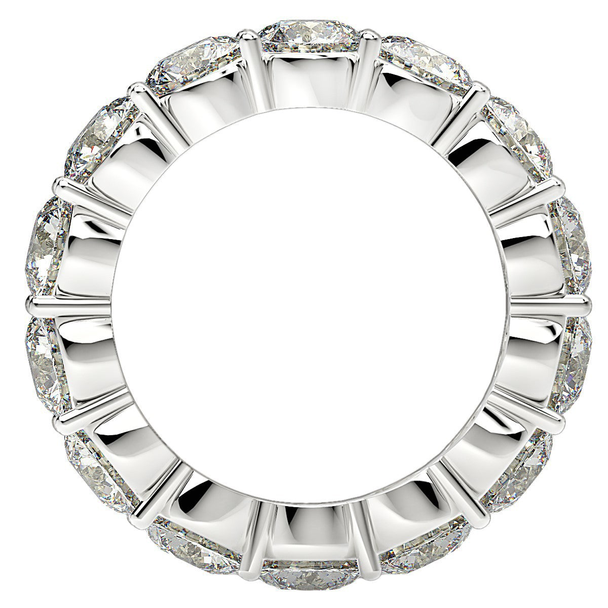 Round Cut Lab Grown Diamond Eternity Ring in 14k White Gold (6 cttw FG/VS2) Bids.com