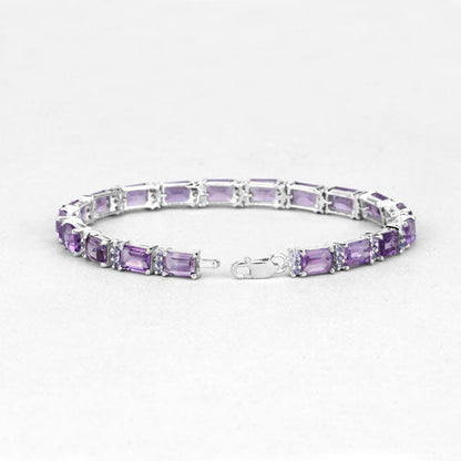21.84 Carat Genuine Amethyst and Rhodolite Granet .925 Sterling Silver Bracelet Bids.com