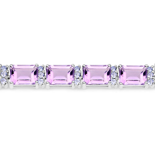 19.19 Carat Genuine Amethyst and Tanzanite .925 Sterling Silver Bracelet Bids.com