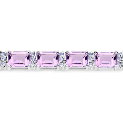 19.19 Carat Genuine Amethyst and Tanzanite .925 Sterling Silver Bracelet Bids.com